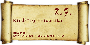 Király Friderika névjegykártya