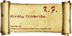 Király Friderika névjegykártya