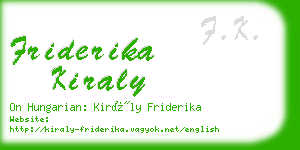 friderika kiraly business card